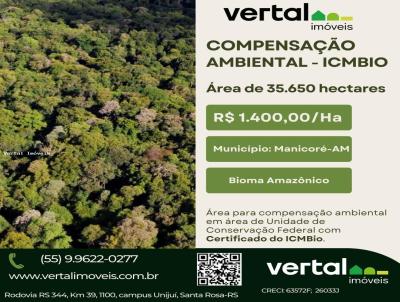 Compensao Ambiental para Venda, em Manicor, bairro IMVEL RURAL COM ICMBIO - REA PARA COMPENSAO AMBIENTAL, SERVIDO AMBIENTAL, BIOMA AMAZNICO, AMAZNIA