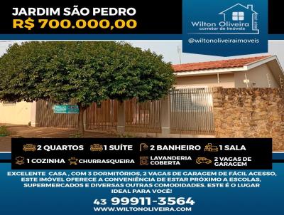 Casa para Venda, em Santo Antnio da Platina, bairro Jardim So Pedro, 3 dormitrios, 3 banheiros, 1 sute, 2 vagas