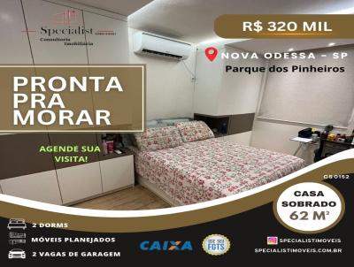 Casa para Venda, em Nova Odessa, bairro Parque dos Pinheiros, 2 dormitórios, 2 banheiros, 2 vagas