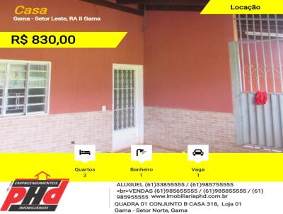 Casa para Locao, em RA II Gama, bairro Gama - Setor Leste, 2 dormitrios, 1 banheiro, 1 vaga