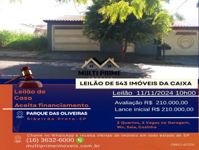 Casa para Venda, em Ribeiro Preto, bairro Parque das Oliveiras, 2 dormitrios, 1 banheiro, 2 vagas