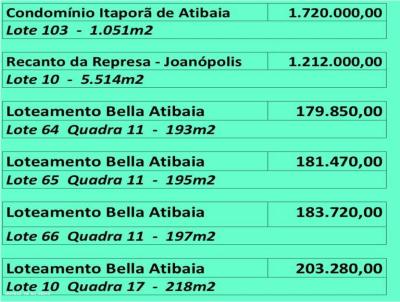 rea para Venda, em Atibaia, bairro CONDOMNIO BELLA ATIBAIA