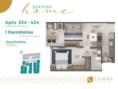 Apartamento para Venda, em Florianpolis, bairro Ingleses, 1 dormitrio, 1 banheiro, 1 vaga