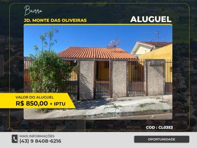 Casa para Locao, em Santo Antnio da Platina, bairro JD MONTE DAS OLIVEIRAS, 3 dormitrios, 1 banheiro