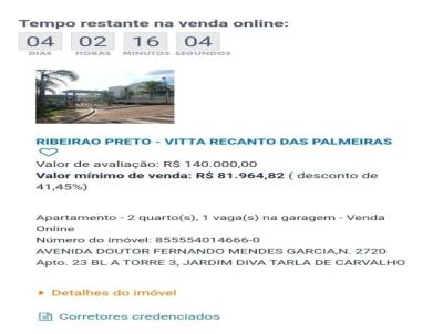 Apartamento para Venda, em Ribeiro Preto, bairro Jardim Diva Tarl de Carvalho, 2 dormitrios, 1 banheiro, 1 vaga