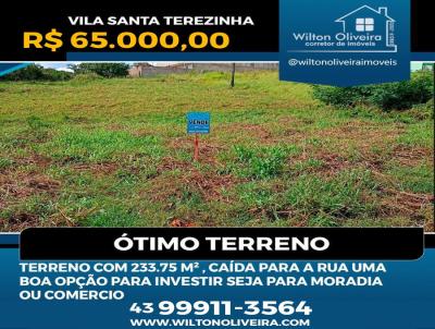 Terreno para Venda, em Santo Antônio da Platina, bairro Vila Santa Terezinha