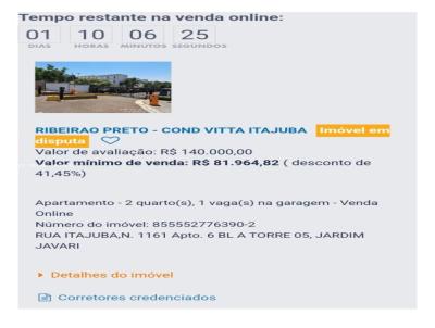 Apartamento para Venda, em Ribeiro Preto, bairro Jardim Javari, 2 dormitrios, 1 banheiro, 1 vaga