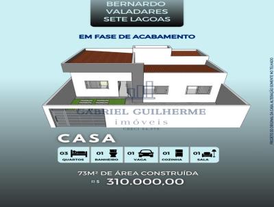 Casa para Venda, em Sete Lagoas, bairro BERNADO VALADARES, 3 dormitrios, 1 banheiro, 1 vaga