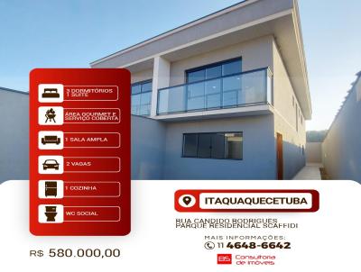 Sobrado Geminado Alto Padro para Venda, em Itaquaquecetuba, bairro Parque Residencial Scaffid II, 3 dormitrios, 3 banheiros, 1 sute, 2 vagas