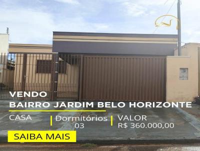 Casa para Venda, em Rondonpolis, bairro Jardim Belo Horizonte, 3 dormitrios, 2 banheiros, 1 sute, 3 vagas