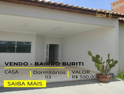 Casa para Venda, em Rondonpolis, bairro Parque Residencial Buriti, 3 dormitrios, 3 banheiros, 1 sute, 3 vagas