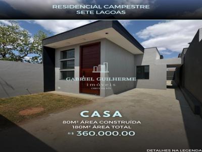 Casa para Venda, em Sete Lagoas, bairro CAMPESTRE, 3 dormitrios, 1 banheiro, 2 vagas