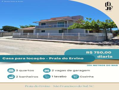 Casa para Locao, em So Francisco do Sul, bairro Praia do Ervino, 3 dormitrios, 2 banheiros, 2 vagas