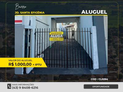 Casa para Locao, em Santo Antnio da Platina, bairro JD SANTA EFIGENIA, 3 dormitrios, 1 banheiro