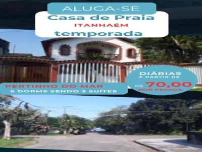 Casa para Temporada, em Itanham, bairro Vila Loty, 5 dormitrios, 4 banheiros, 3 sutes, 5 vagas