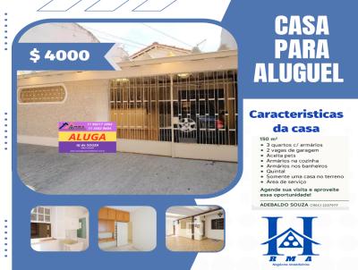 Casa para Locao, em So Paulo, bairro Chacara Santo Antonio (Zona Leste), 3 dormitrios, 2 banheiros, 2 vagas