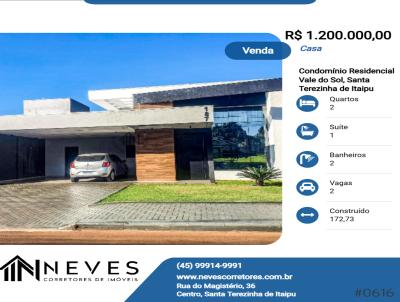 Casa para Venda, em Santa Terezinha de Itaipu, bairro Condomnio Residencial Vale do Sol, 2 dormitrios, 2 banheiros, 1 sute, 2 vagas