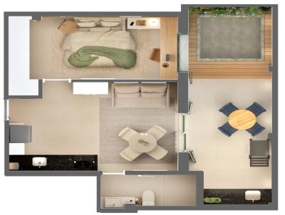 Apartamento Garden para Venda, em Rio de Janeiro, bairro Copacabana, 1 dormitório, 1 banheiro