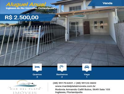 Aluguel Anual para Locao, em Florianpolis, bairro Ingleses do Rio Vermelho, 2 dormitrios, 2 banheiros, 1 vaga