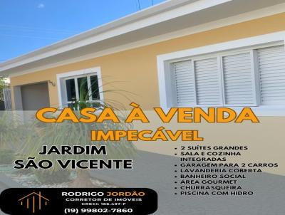 Casa para Venda, em Santa Rita do Passa Quatro, bairro JArdim So Vicente, 2 dormitrios, 1 banheiro, 2 sutes, 2 vagas