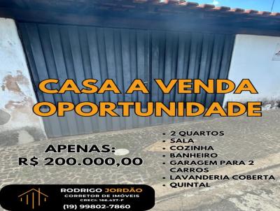 Casa para Venda, em Santa Rita do Passa Quatro, bairro Vila Aparecida, 2 dormitrios, 1 banheiro, 2 vagas