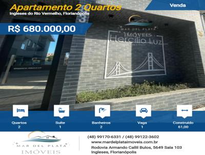 Apartamento 2 Quartos para Venda, em Florianópolis, bairro Ingleses do Rio Vermelho, 2 dormitórios, 2 banheiros, 1 suíte, 1 vaga
