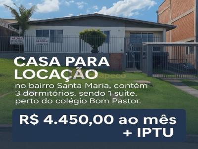 Casa para Locao, em , bairro Santa Maria, 3 dormitrios, 1 sute