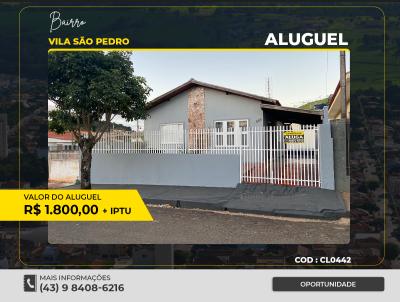 Casa para Locao, em Santo Antnio da Platina, bairro VILA SAO PEDRO, 3 dormitrios, 1 banheiro, 2 vagas