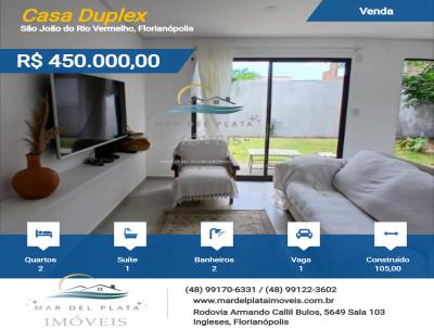 Casa Duplex para Venda, em Florianópolis, bairro São João do Rio Vermelho, 2 dormitórios, 2 banheiros, 1 suíte, 1 vaga
