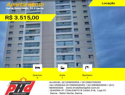 Apartamento para Locao, em RA II Gama, bairro Gama, Setor Leste, 3 dormitrios, 1 banheiro, 1 sute