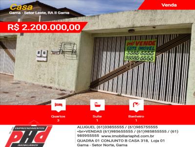 Casa para Venda, em RA II Gama, bairro Gama - Setor Leste, 3 dormitrios, 1 banheiro, 1 sute
