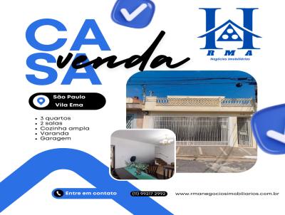 Sobrado para Venda, em So Paulo, bairro Vila Ema, 3 dormitrios, 3 banheiros, 3 vagas