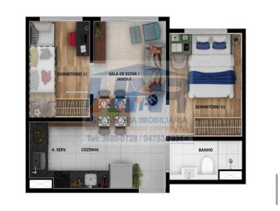 Apartamento para Venda, em So Paulo, bairro Jardim Promisso, 2 dormitrios, 1 banheiro, 1 vaga