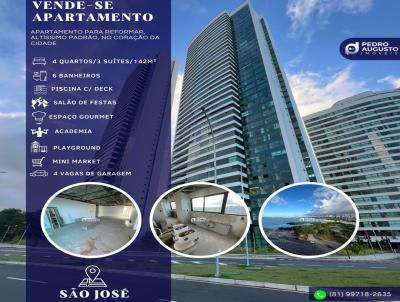 Apartamento para Venda, em Recife, bairro So Jos, 4 dormitrios, 6 banheiros, 4 sutes, 4 vagas