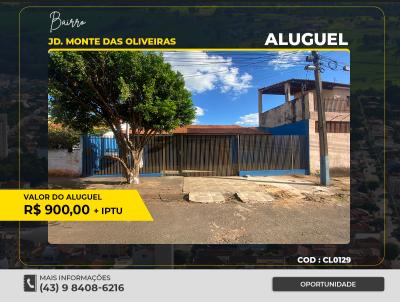 Casa para Locação, em Santo Antônio da Platina, bairro JD MONTE DAS OLIVEIRAS, 3 dormitórios, 2 banheiros, 1 suíte, 2 vagas