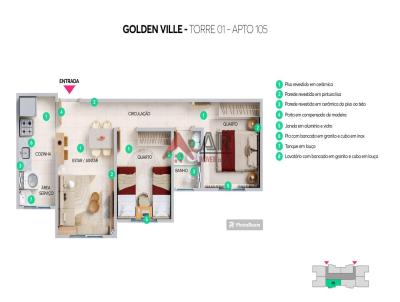 Apartamento para Venda, em Goi�nia, bairro Residencial Alfa, 2 dormit�rios, 1 banheiro, 1 vaga