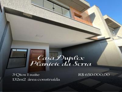 Casa para Venda, em Serra, bairro PLAN�CIE DA SERRA, 3 dormit�rios, 2 banheiros, 1 su�te, 2 vagas