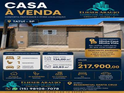 Casa 2 dormit�rios para Venda, em Tatu�, bairro Jardim Residencial Santa Cruz, 2 dormit�rios, 1 banheiro, 2 vagas