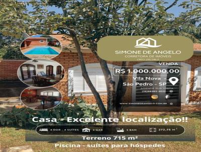 Casa para Venda, em S�o Pedro, bairro Vila Nova, 4 dormit�rios, 5 banheiros, 4 su�tes, 3 vagas