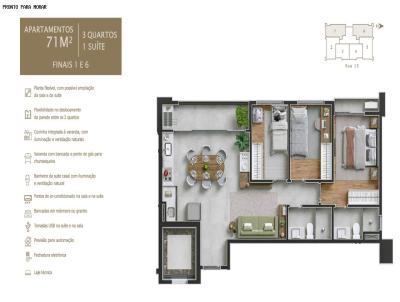 Apartamento para Venda, em Goi�nia, bairro Setor Oeste, 3 dormit�rios, 2 banheiros, 1 su�te, 1 vaga