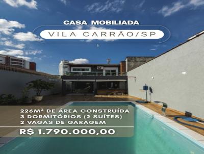 Casa para Venda, em S�o Paulo, bairro Vila Carr�o, 3 dormit�rios, 3 banheiros, 2 su�tes