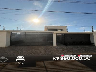 Casa para Venda, em C�ceres, bairro JARDIM ITALIA, 3 dormit�rios, 1 banheiro, 1 su�te, 2 vagas