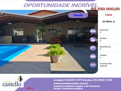 Casa para Venda, em , bairro JD REAL II, 3 dormit�rios, 4 banheiros, 2 su�tes, 2 vagas