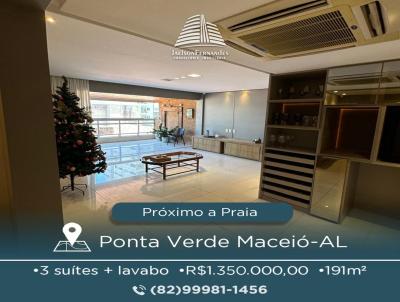 Apartamento 3 dormit�rios para Venda, em Macei�, bairro Ponta Verde, 3 dormit�rios, 5 banheiros, 3 su�tes, 2 vagas