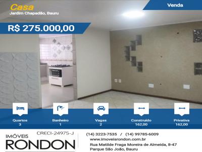 Casa para Venda, em Bauru, bairro Jardim Chapad�o, 3 dormit�rios, 1 banheiro, 2 vagas