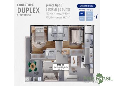 Cobertura para Venda, em Curitiba, bairro �gua Verde, 3 dormit�rios, 4 banheiros, 3 su�tes, 2 vagas