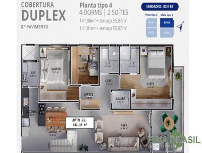 Cobertura para Venda, em Curitiba, bairro �gua Verde, 4 dormit�rios, 4 banheiros, 2 su�tes, 2 vagas