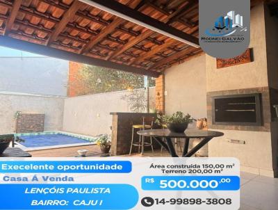 Casa para Venda, em Len��is Paulista, bairro CAJU I, 2 dormit�rios, 2 banheiros, 2 vagas