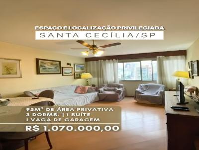 Apartamento para Venda, em S�o Paulo, bairro Santa Cec�lia, 3 dormit�rios, 2 banheiros, 1 su�te, 1 vaga