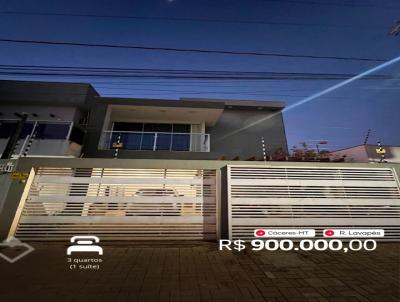 Casa para Venda, em C�ceres, bairro Cidade Alta, 3 dormit�rios, 2 banheiros, 1 su�te, 2 vagas